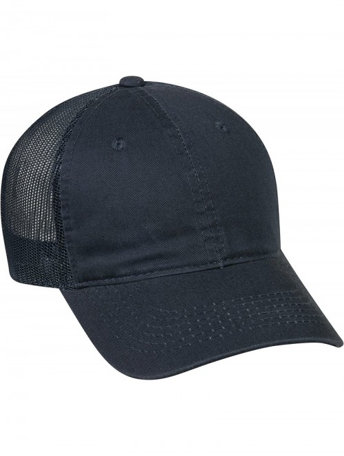 Baseball Caps Garment Washed Meshback Cap - True Navy - C011TZOOY65 $13.42