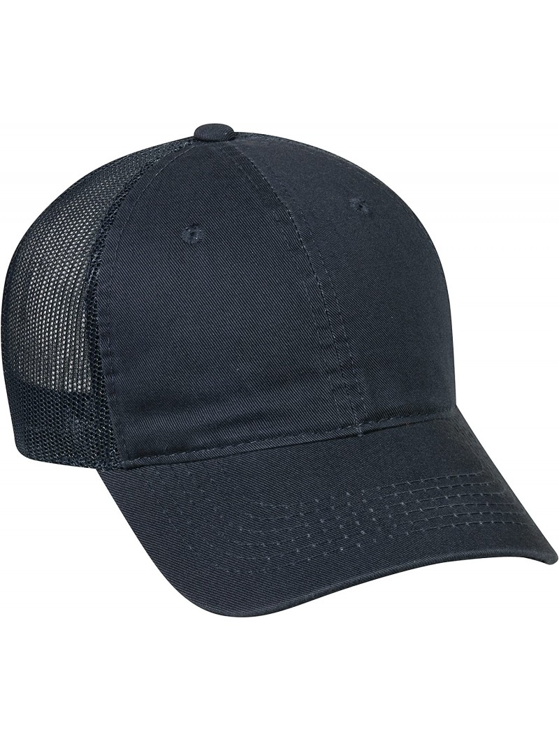 Baseball Caps Garment Washed Meshback Cap - True Navy - C011TZOOY65 $13.42