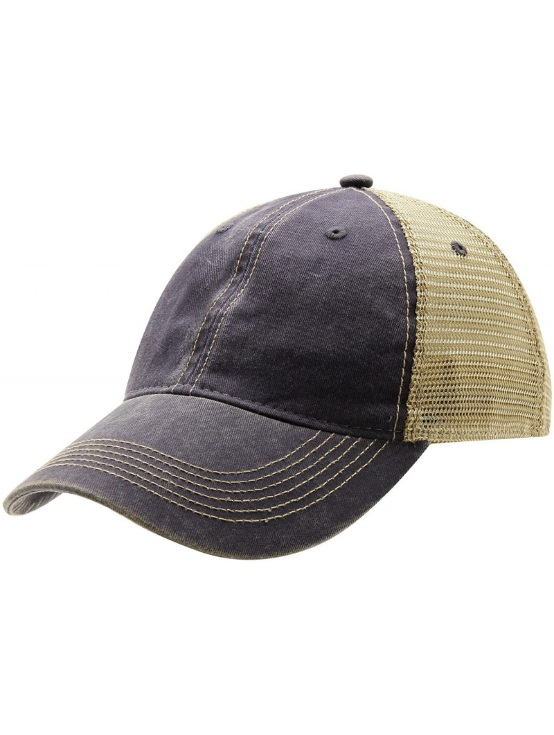 Baseball Caps Womens Legend Vintage Wash Trucker Cap - Navy/Khaki - C718E3TWAOS $21.42