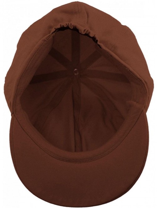 Newsboy Caps Summer 100% Cotton Plain Blank 8 Panel Newsboy Gatsby Apple Cabbie Cap Hat - Brown - C817Y0Y48RA $14.29