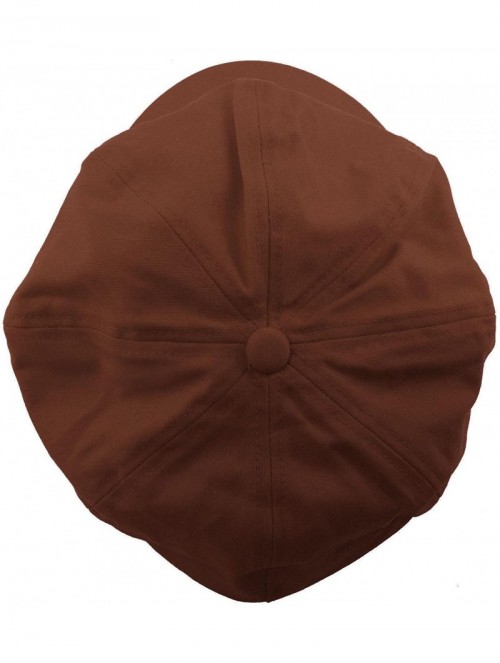 Newsboy Caps Summer 100% Cotton Plain Blank 8 Panel Newsboy Gatsby Apple Cabbie Cap Hat - Brown - C817Y0Y48RA $14.29