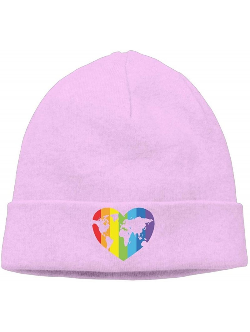 Skullies & Beanies Warm Knit Cap for Mens and Womens- Gay Pride Ski Cap - Pink - C718K5QAXOZ $18.06