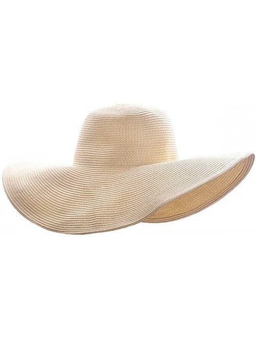Sun Hats Wide Brim Roll-up Big Beautiful Solid Color Floppy Hat - Beige - CQ194QSY4LI $18.57
