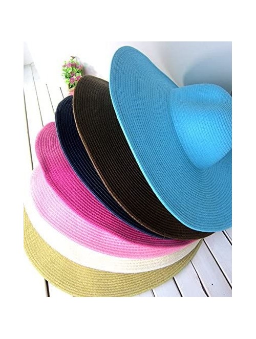 Sun Hats Wide Brim Roll-up Big Beautiful Solid Color Floppy Hat - Beige - CQ194QSY4LI $18.57