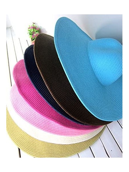 Sun Hats Wide Brim Roll-up Big Beautiful Solid Color Floppy Hat - Beige - CQ194QSY4LI $18.57