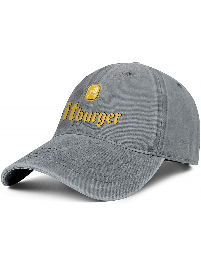 Baseball Caps Bitburger Premium Beer Logo Men's Womens Denim Baseball Hat Adjustable Snapback Beach Cap - Grey-100 - CP18WCDA...