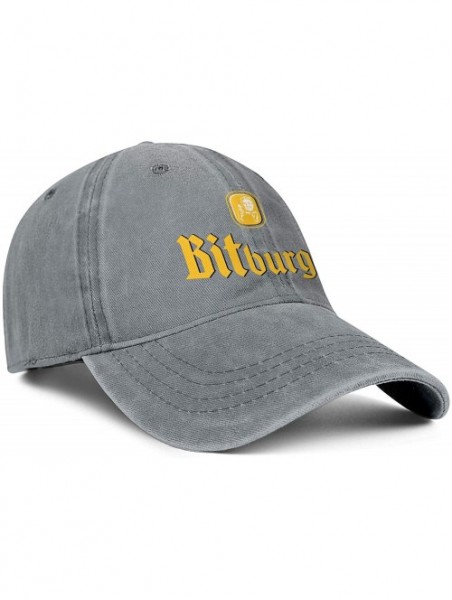 Baseball Caps Bitburger Premium Beer Logo Men's Womens Denim Baseball Hat Adjustable Snapback Beach Cap - Grey-100 - CP18WCDA...