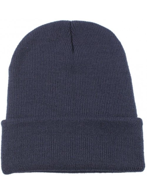 Newsboy Caps Unisex Solid Slouchy Knitting Beanie Warm Cap Ski Hat - Dark Grey - CA18EM4C0D8 $12.80