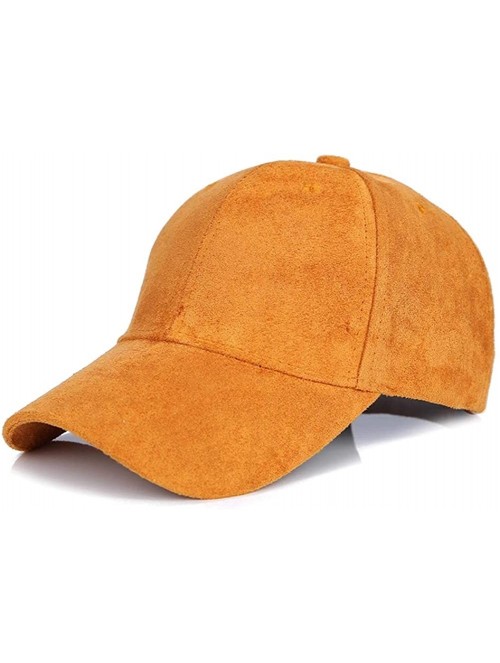 Baseball Caps Hats 2 Pack Men Women Matching Hat Baseball Cap Faux Suede Multicolor - Blue and Orange - C818O4QQZ92 $21.36