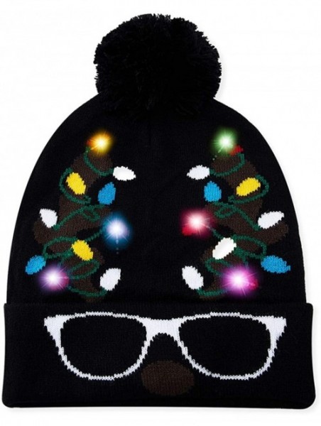 Skullies & Beanies Unisex Ugly LED Christmas Hat Novelty Colorful Light-up Stylish Knitted Sweater Xmas Party Beanie Cap(6 Li...