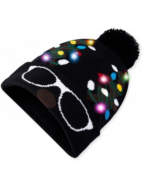 Skullies & Beanies Unisex Ugly LED Christmas Hat Novelty Colorful Light-up Stylish Knitted Sweater Xmas Party Beanie Cap(6 Li...