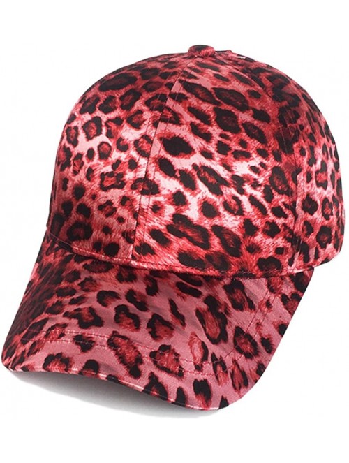 Baseball Caps Womens Girls Leopard Print Baseball Trucker Sport Golf Ponytail Pony Sun Hat Cap - Bwhong - CY18G0S0MSU $17.30