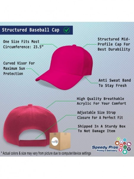 Baseball Caps Custom Baseball Cap Pink Flamingos Embroidery Acrylic Dad Hats for Men & Women - Hot Pink - CZ18SDY3720 $22.01