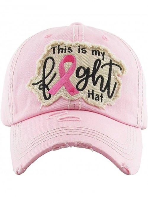 Baseball Caps Pink Ribbon Fight Women's Awareness Vintage Baseball Cap - Pink - CZ18WA2M2N5 $37.25