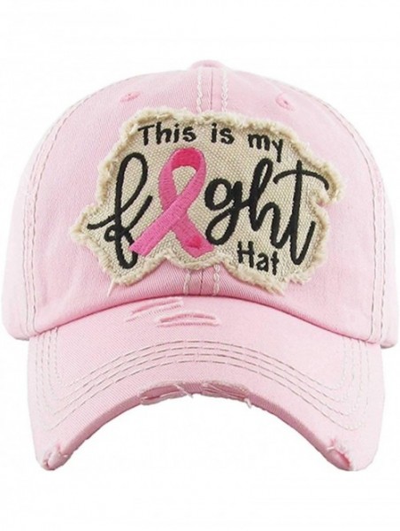 Baseball Caps Pink Ribbon Fight Women's Awareness Vintage Baseball Cap - Pink - CZ18WA2M2N5 $37.25