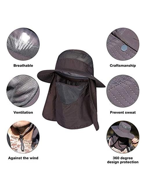 Sun Hats Outdoor Summer Sun Hat- Fashion UV Protection Wide Brim Bucket Hat for Women Men Neck Face Hiking Traveling - CZ196E...