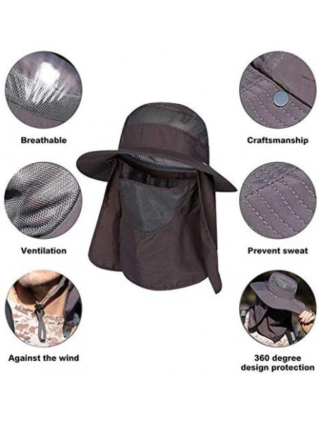 Sun Hats Outdoor Summer Sun Hat- Fashion UV Protection Wide Brim Bucket Hat for Women Men Neck Face Hiking Traveling - CZ196E...