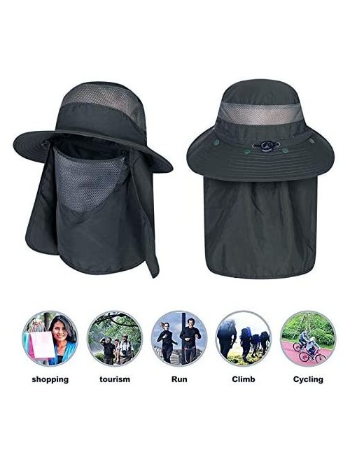 Sun Hats Outdoor Summer Sun Hat- Fashion UV Protection Wide Brim Bucket Hat for Women Men Neck Face Hiking Traveling - CZ196E...