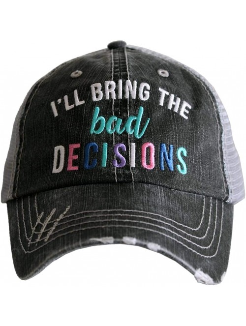 Baseball Caps I'll Bring The Bad Decisions Baseball Cap - Trucker Hat for Women - Stylish Cute Ball Cap - Grey - C018E5OQZG8 ...