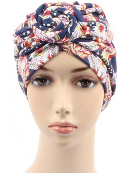 Skullies & Beanies 1Pack/2Packs/4Packs Women Turban African Pattern Knot Headwrap Beanie Pre-Tied Bonnet Chemo Cap Hair Loss ...