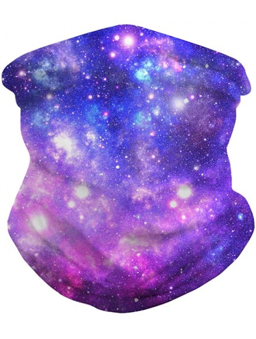 Balaclavas Women's 3D Galaxy Print Multifunctional Headwear Face Mask Headband Neck Gaiter Face Scarf - Galaxy Star Purple - ...