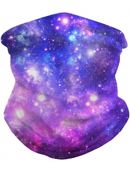 Balaclavas Women's 3D Galaxy Print Multifunctional Headwear Face Mask Headband Neck Gaiter Face Scarf - Galaxy Star Purple - ...