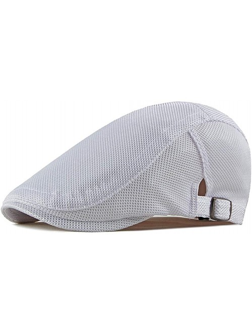 Newsboy Caps Bigface Up Men's Summer Breathable Mesh Hat Cabbie hat Hunting Hat Gatsby Newsboy Ivy Cap - A-white - CN18U0E3DQ...