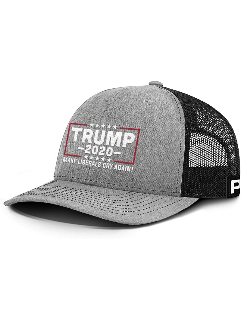 Baseball Caps Trump Hat 2020 Make Liberals Cry Again Mesh Back - Heather Front / Black Mesh - C018U9K9ADO $26.07