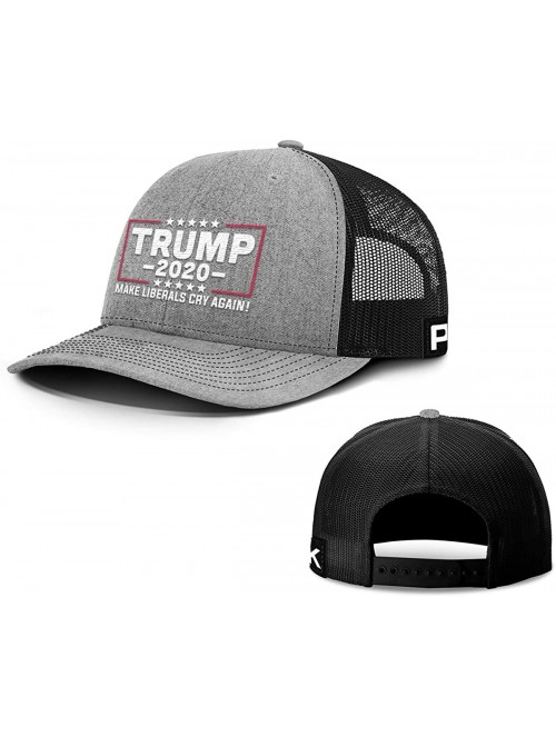 Baseball Caps Trump Hat 2020 Make Liberals Cry Again Mesh Back - Heather Front / Black Mesh - C018U9K9ADO $26.07