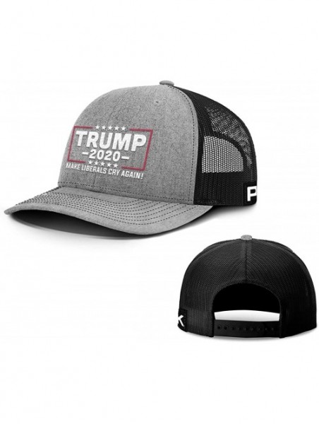 Baseball Caps Trump Hat 2020 Make Liberals Cry Again Mesh Back - Heather Front / Black Mesh - C018U9K9ADO $26.07