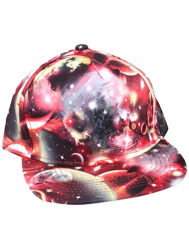 Baseball Caps Baseball Cap-Women's Men's 3D Galaxy Baseball Cap Trucker Baseball Cap Dad Hat Adjustable Snapback - Red - CF18...