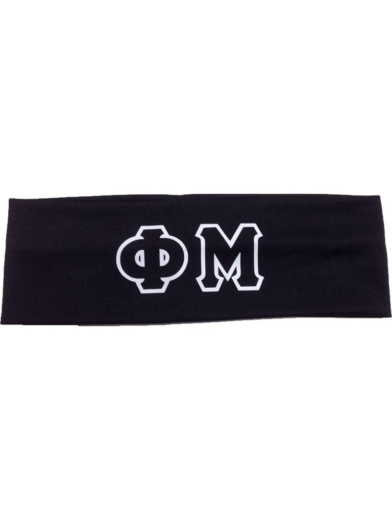 Headbands Phi Mu Sorority Greek Letters Headband - Black - C511JV1IDXH $24.26