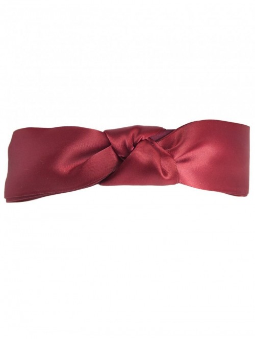 Headbands Girl's Satin Headband - Holiday Ribbon Bow - Burgundy - Burgundy - CP11TL6A0HX $11.89