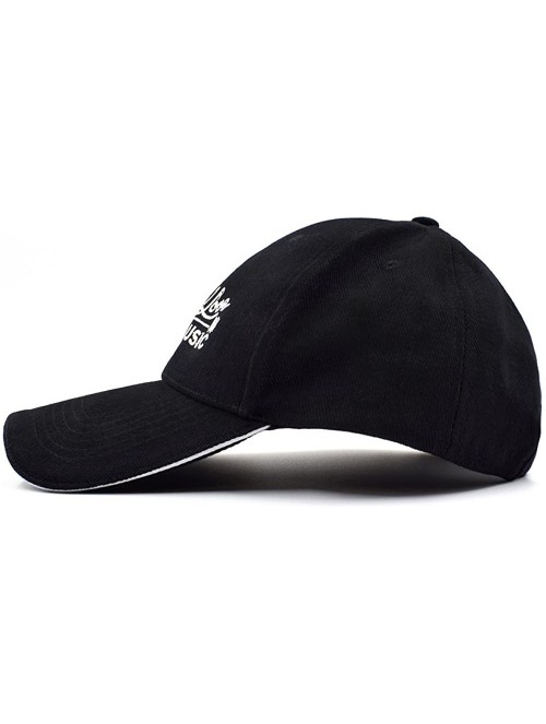 Baseball Caps Baseball Cap Black Cotton for Women Men with I Love Music Embroidered - Black - CR18DHCXIX8 $12.72