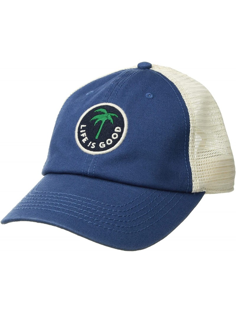 Baseball Caps Unisex-Adult Soft Mesh Back Cap - Palm Vintage Blue - CW188TS8G2D $18.09