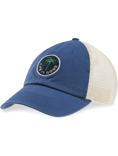 Baseball Caps Unisex-Adult Soft Mesh Back Cap - Palm Vintage Blue - CW188TS8G2D $18.09