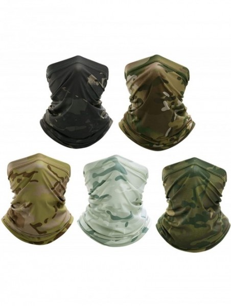 Balaclavas 5 Pack Unisex Sun UV Protection Anti Dust Neck Gaiter Mask Face Cover Bandana - Camouflage - CU1987CQCEN $31.54