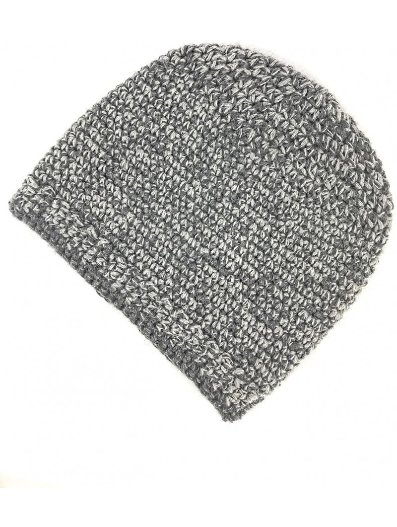 Skullies & Beanies Mountaineer Alpaca Beanie Knit Hat - Light Gray/ Medium Gray - C9186WOOU2C $68.96