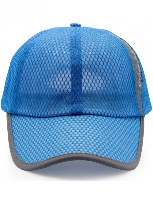 Baseball Caps Unisex Summer Breathable Quick Dry Mesh Baseball Cap Sun Hat - Blue - CQ18R85QU40 $10.56