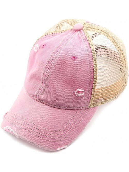 Baseball Caps Exclusives Hatsandscarf Distressed Adjustable - Pink/Beige - C918ND0LREZ $19.68