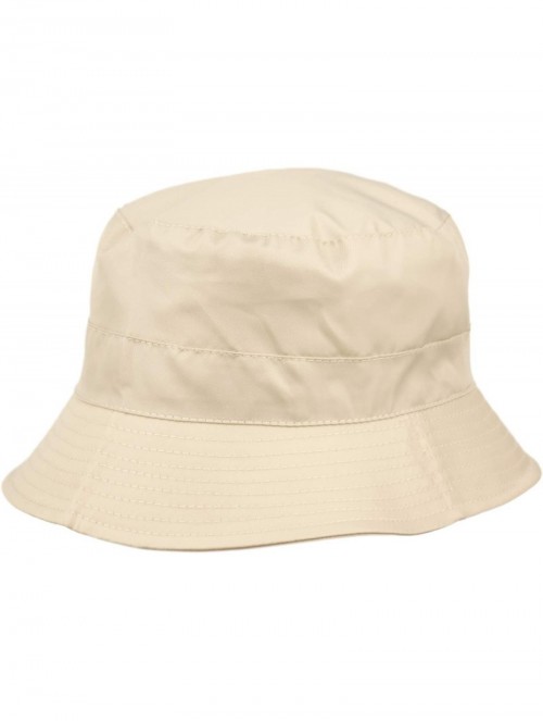 Rain Hats Adjustable Waterproof Bucket Rain Hat in Nylon- Easy to fold CL3056 - Cl3056khaki - CJ18IRWCS3Q $15.36