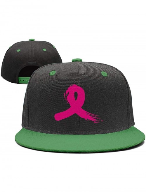 Baseball Caps Pink Ribbon Design Breast Cancer Flat Bill Adjustable Hat Snap Snapback Cap Men & Women Hip-Hop - CP18KGG9QXZ $...