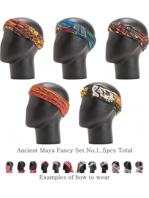 Headbands Pattern Headwear Headband Bandana - Ancient Maya Fancy Set No.1- 5pcs total - CE18M5NZ0A6 $15.11