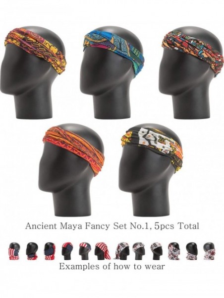 Headbands Pattern Headwear Headband Bandana - Ancient Maya Fancy Set No.1- 5pcs total - CE18M5NZ0A6 $15.11