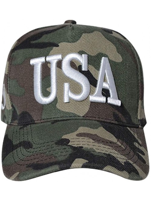 Baseball Caps USA Baseball Cap Polo Style Adjustable Embroidered Dad Hat with American Flag for Men and Women - .Usa Camo - C...