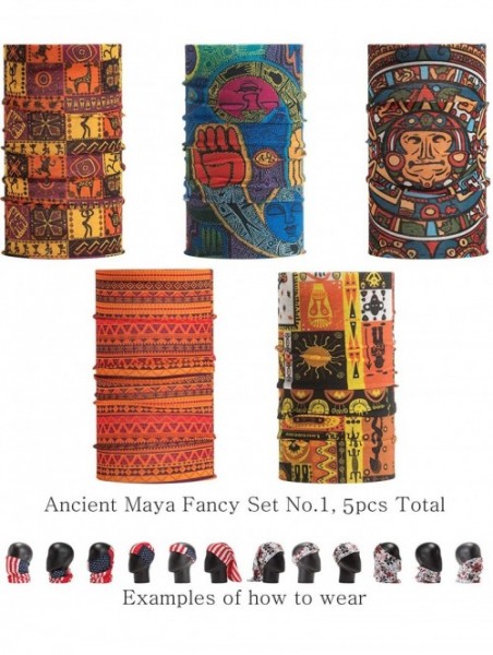 Headbands Pattern Headwear Headband Bandana - Ancient Maya Fancy Set No.1- 5pcs total - CE18M5NZ0A6 $15.11