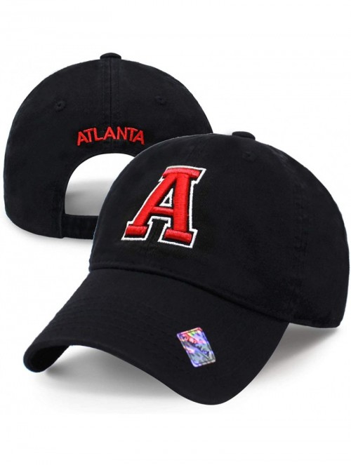 Baseball Caps Football City 3D Initial Letter Polo Style Baseball Cap Black Low Profile Sports Team Game - Atlanta - C5189WHS...