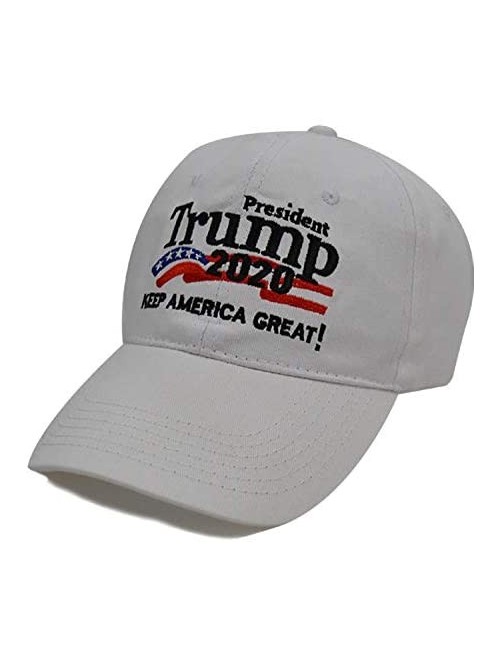 Baseball Caps Trump 2020 Hat & Flag Keep America Great Campaign Embroidered/Printed Signature USA Baseball Cap - White Star -...