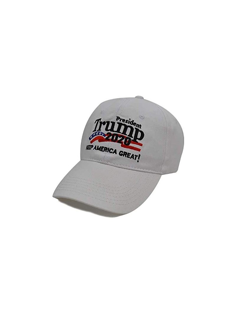 Baseball Caps Trump 2020 Hat & Flag Keep America Great Campaign Embroidered/Printed Signature USA Baseball Cap - White Star -...