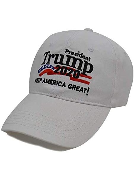 Baseball Caps Trump 2020 Hat & Flag Keep America Great Campaign Embroidered/Printed Signature USA Baseball Cap - White Star -...